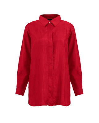 Camisa Seda Manga Larga Largo Medio -Colores Fuego