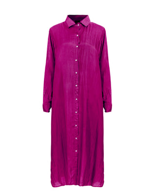 Vestido Seda Camisero Largo Hienna