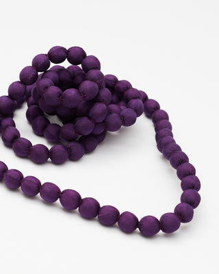 Collar Seda Cuenta Madera Mediana 2 Vueltas