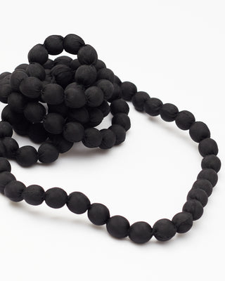 Collar Seda Cuenta Madera Mediana 2 Vueltas