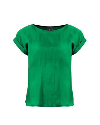 Polera Seda Manga Doblada- Colores Agua