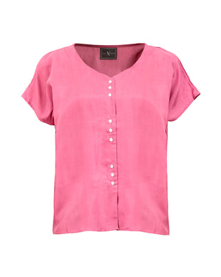 Polera Seda Manga Corta 9 Botones