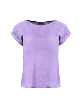 Polera Seda Manga Doblada -Colores Tierra