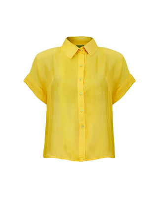 Camisa Seda Manga Corta Lara- Colores Fuego