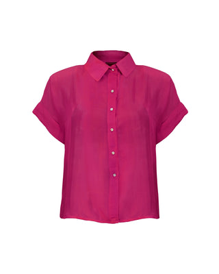 Camisa Seda Manga Corta Lara- Colores Fuego