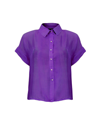 Camisa Seda Manga Corta Lara- Colores Fuego