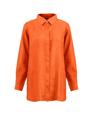 Camisa Seda Manga Larga Largo Medio -Colores Fuego