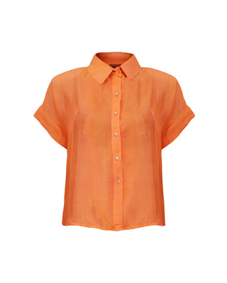 Camisa Seda Manga Corta Lara- Colores Fuego