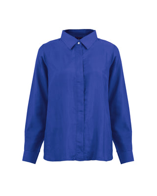 Camisa Seda Manga Larga Largo Medio- Colores Agua