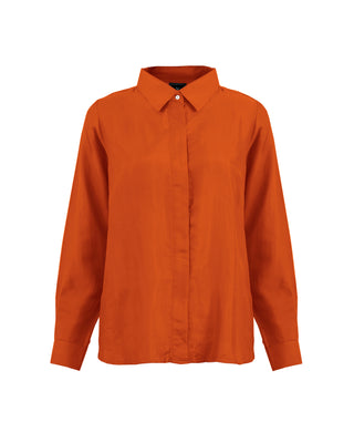 Camisa Seda Manga Larga Largo Medio -Colores Fuego