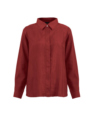 Camisa Seda Manga Larga Largo Medio -Colores Fuego