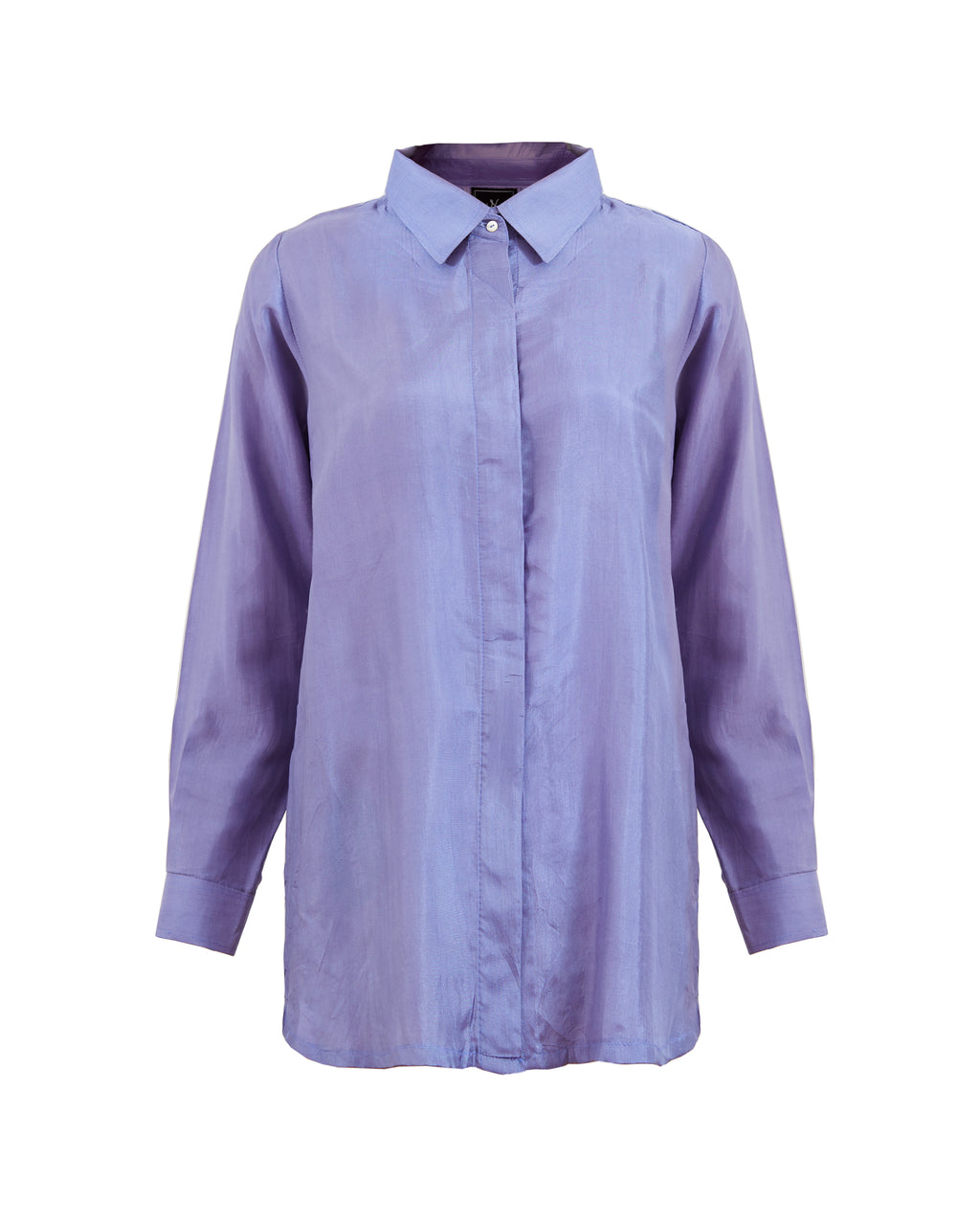 Camisa Seda Manga Larga Largo Medio- Colores Agua
