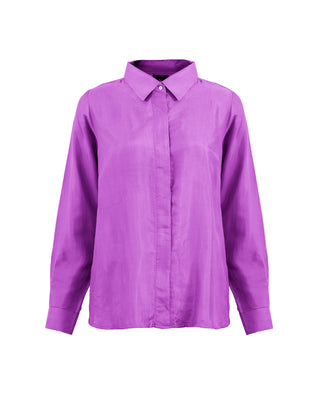 Camisa Seda Manga Larga Clásica- Colores Agua