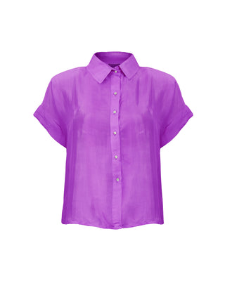 Camisa Seda Manga Corta Lara- Colores Fuego