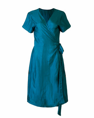 Vestido Seda Largo Medio Envolvente Francis