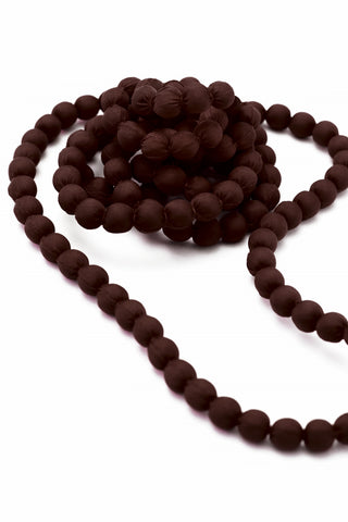 Collar Seda Cuenta Madera Pequeña 0,5 cms- 3 Vueltas