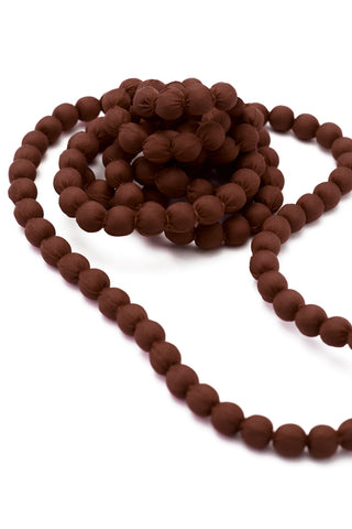 Collar Seda Cuenta Madera Pequeña 0,5 cms- 3 Vueltas