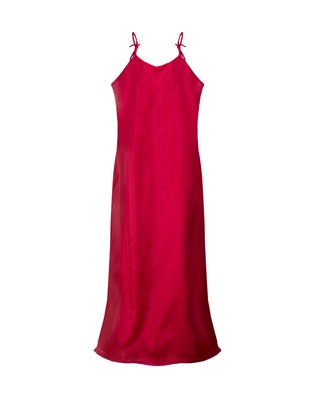 Vestido Seda Largo Reversible Bicolor