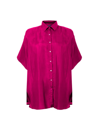 Camisa Seda Manga Corta Mango