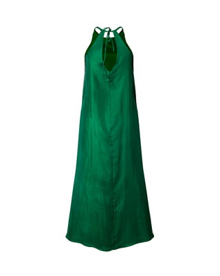 Vestido Largo Seda Cuello Halter