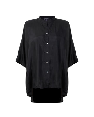Camisa Seda Manga Corta Cuello Mao C.C