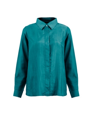 Camisa Seda Manga Larga Clásica- Colores Tierra