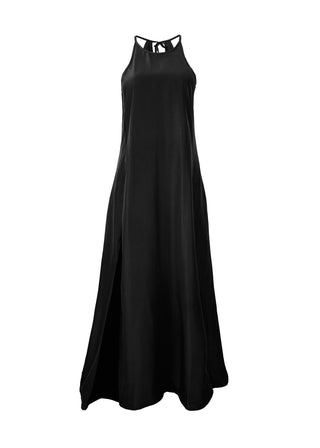 Vestido Largo Seda Cuello Halter