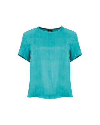 Polera Seda Manga Corta Old Style -Colores Agua