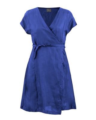 Vestido Seda Corto Envolvente Cruzado