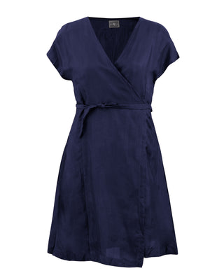 Vestido Seda Corto Envolvente Cruzado