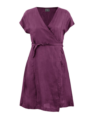 Vestido Seda Corto Envolvente Cruzado