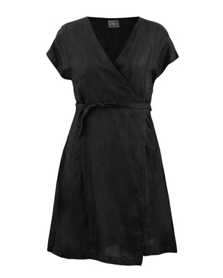 Vestido Seda Corto Envolvente Cruzado