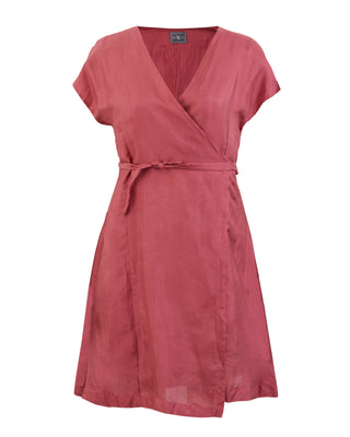 Vestido Seda Corto Envolvente Cruzado