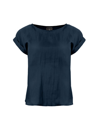 Polera Seda Manga Doblada -Colores Tierra