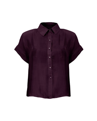 Camisa Seda Manga Corta Lara - Colores Agua y Tierra