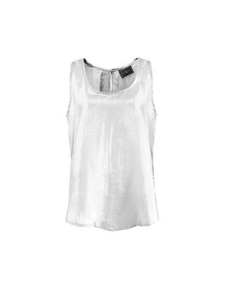 Polera Seda Tipo Camiseta Sin Mangas