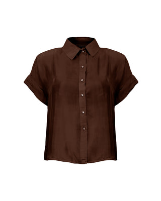 Camisa Seda Manga Corta Lara - Colores Agua y Tierra