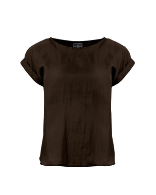 Polera Seda Manga Doblada -Colores Tierra
