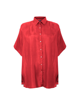 Camisa de seda con mangas cortas Andrea de la marca Sedas Nai Nai, diseño elegante y suave para ocasiones casuales.
