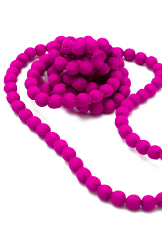 Collar Seda Cuenta Madera Mediana 1 cm- 2 Vueltas