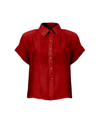 Camisa Seda Manga Corta Lara - Colores Agua y Tierra