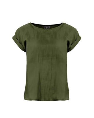 Polera Seda Manga Doblada- Colores Agua
