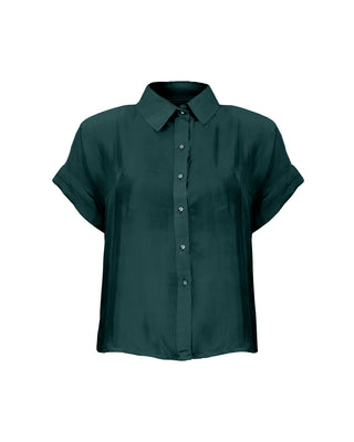Camisa Seda Manga Corta Lara - Colores Agua y Tierra